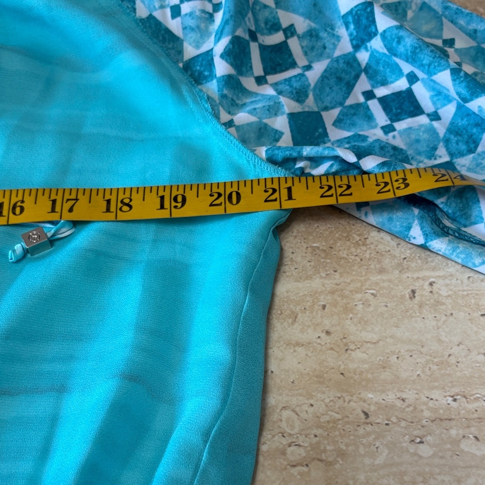 NWOT/MICHAEL Michael Kors Teal Striped Tunic dress. Absolutely no flaws. - Picture 10 of 14